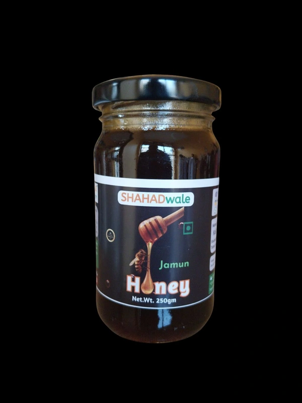 SHAHADWALE Blackberry Honey 500g | Raw Natural Jamun Honey | Pure Forest Honey - 500gm, Glass Jar