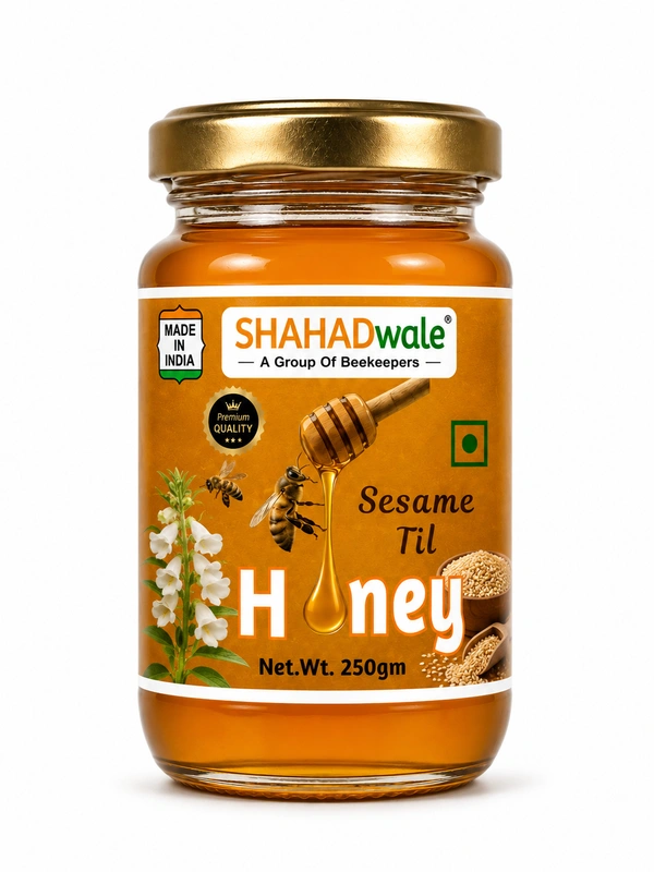 SHAHADWALE Sesame Honey | Til Flora Honey | SHAHADWALE Bee Farms honey - 250 Gm, Premium Quality
