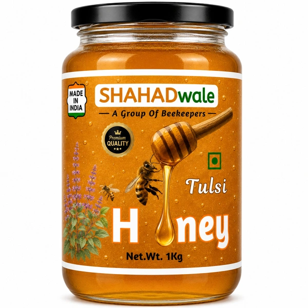 SHAHADWALE Tulsi Honey – Raw Holy Basil Honey by SHAHADWALE | Natural Immunity Booster - 1kg