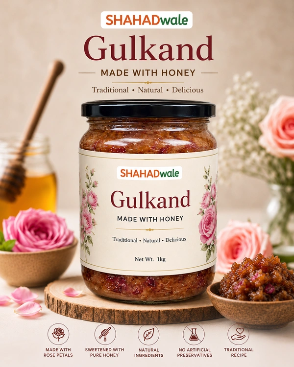 Shahadwale SHAHADwale Honey Gulkand – Traditional Rose Petal Preserve Made with Pure Honey | 1kg - 1kg