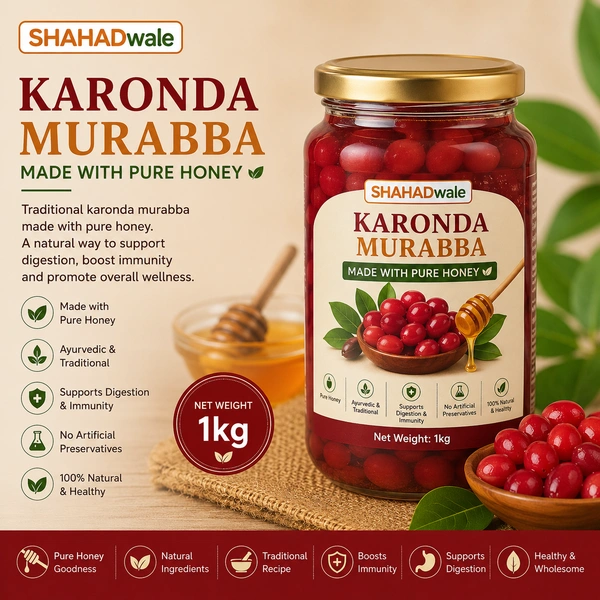 Shahadwale Karonda Murabba in Pure Honey – | Traditional Ayurvedic Preserve - 1 Kg