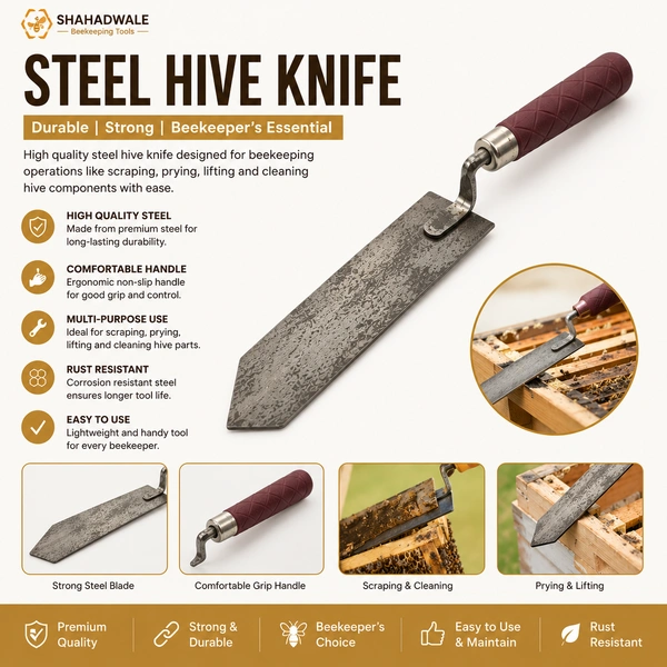 Shahadwale Steel Hive Knife – Professional Beekeeping Scraping & Cutting Tool