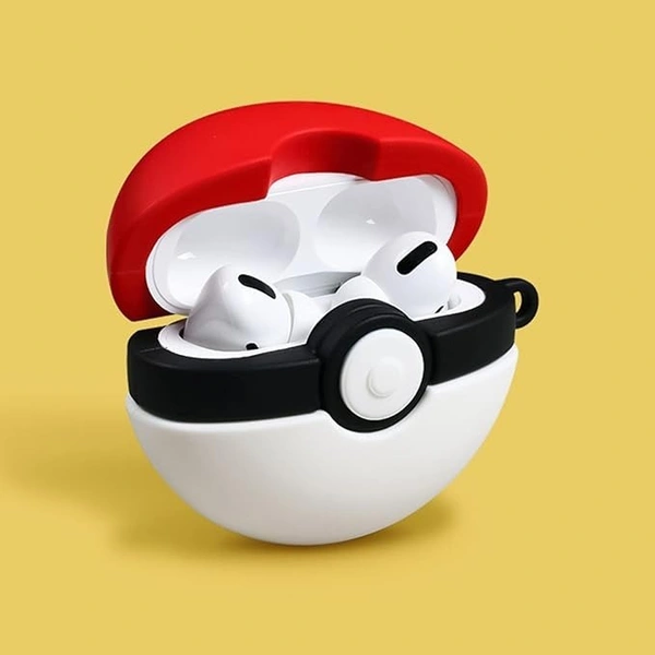 Generic  AirPods PRO 2ND Gen Silicone 3D Design Case Cover with Anti-Lost Metal Keyring Compatible for Apple AirPods PRO 2 Gen , Cartoon CASE Cover - Pokemon