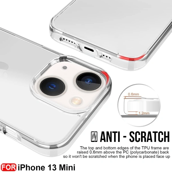 Generic  Clear Transparent Shockproof Scratch Resistant Protective Phone Soft Silicone Slim Cover for iPhone  11 To 16 Series(Transparent) - i phone 13 mini