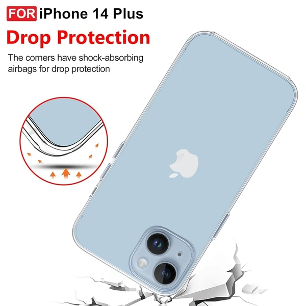 Generic  Clear Transparent Shockproof Scratch Resistant Protective Phone Soft Silicone Slim Cover for iPhone  11 To 16 Series(Transparent) - i phone 14 Plus