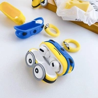 Generic  AirPods PRO 2ND Gen Silicone 3D Design Case Cover with Anti-Lost Metal Keyring Compatible for Apple AirPods PRO 2 Gen , Cartoon CASE Cover - Minion