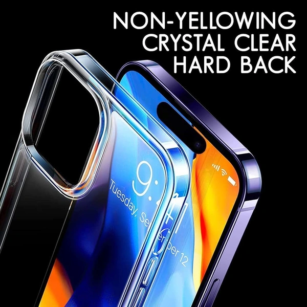 Generic  Clear Transparent Shockproof Scratch Resistant Protective Phone Soft Silicone Slim Cover for iPhone  11 To 16 Series(Transparent) - i phone 14 Pro Max