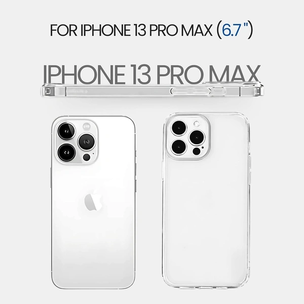 Generic  Clear Transparent Shockproof Scratch Resistant Protective Phone Soft Silicone Slim Cover for iPhone  11 To 16 Series(Transparent) - i phone 13 Pro Max