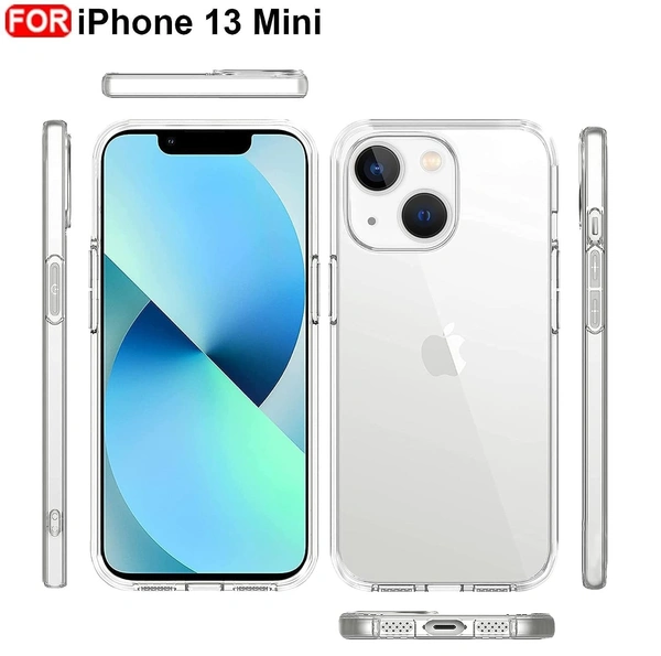 Generic  Clear Transparent Shockproof Scratch Resistant Protective Phone Soft Silicone Slim Cover for iPhone  11 To 16 Series(Transparent) - i phone 13 mini