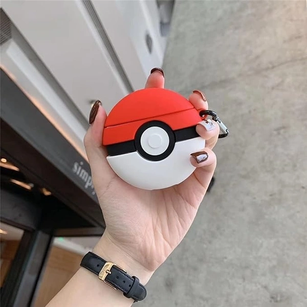 Generic  AirPods PRO 2ND Gen Silicone 3D Design Case Cover with Anti-Lost Metal Keyring Compatible for Apple AirPods PRO 2 Gen , Cartoon CASE Cover - Pokemon
