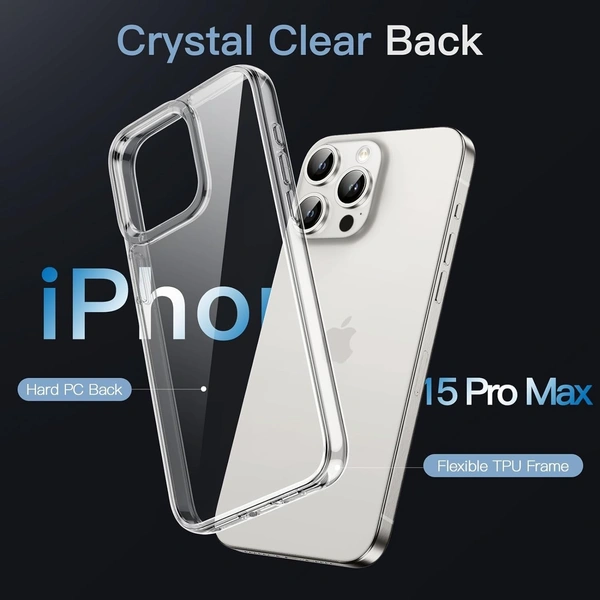 Generic  Clear Transparent Shockproof Scratch Resistant Protective Phone Soft Silicone Slim Cover for iPhone  11 To 16 Series(Transparent) - i phone 15 Pro Max