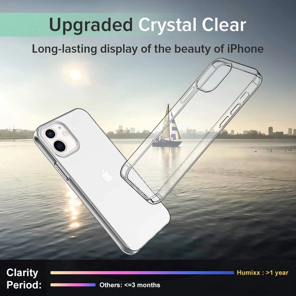 Generic  Clear Transparent Shockproof Scratch Resistant Protective Phone Soft Silicone Slim Cover for iPhone  11 To 16 Series(Transparent) - i Phone 12