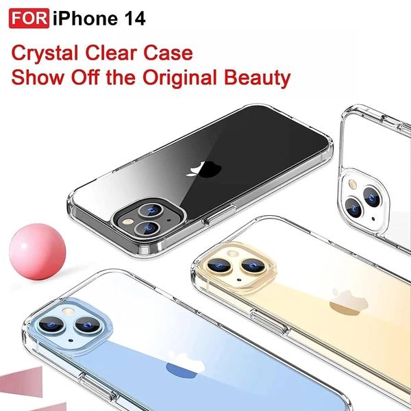 Generic  Clear Transparent Shockproof Scratch Resistant Protective Phone Soft Silicone Slim Cover for iPhone  11 To 16 Series(Transparent) - i phone 14