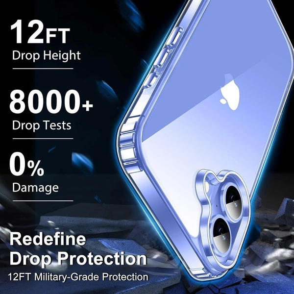 Generic  Clear Transparent Shockproof Scratch Resistant Protective Phone Soft Silicone Slim Cover for iPhone  11 To 16 Series(Transparent) - i Phone 16 Plus