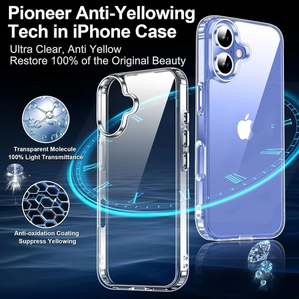 Generic  Clear Transparent Shockproof Scratch Resistant Protective Phone Soft Silicone Slim Cover for iPhone  11 To 16 Series(Transparent) - i Phone 16 Plus