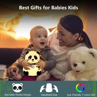 Pandalamp Panda LED Night Light – Soft Silicone Rechargeable Lamp with Touch Control, Perfect for Baby Nursery, Kids' Bedroom, and Gifting - White