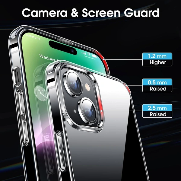 Generic  Clear Transparent Shockproof Scratch Resistant Protective Phone Soft Silicone Slim Cover for iPhone  11 To 16 Series(Transparent) - i phone 14