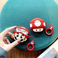 Generic  AirPods PRO 2ND Gen Silicone 3D Design Case Cover with Anti-Lost Metal Keyring Compatible for Apple AirPods PRO 2 Gen , Cartoon CASE Cover - Mario