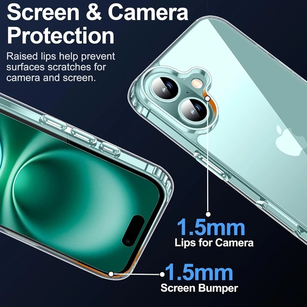 Generic  Clear Transparent Shockproof Scratch Resistant Protective Phone Soft Silicone Slim Cover for iPhone  11 To 16 Series(Transparent) - i Phone 16