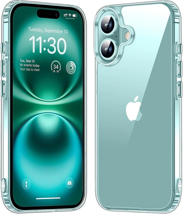 Generic  Clear Transparent Shockproof Scratch Resistant Protective Phone Soft Silicone Slim Cover for iPhone  11 To 16 Series(Transparent) - i Phone 16