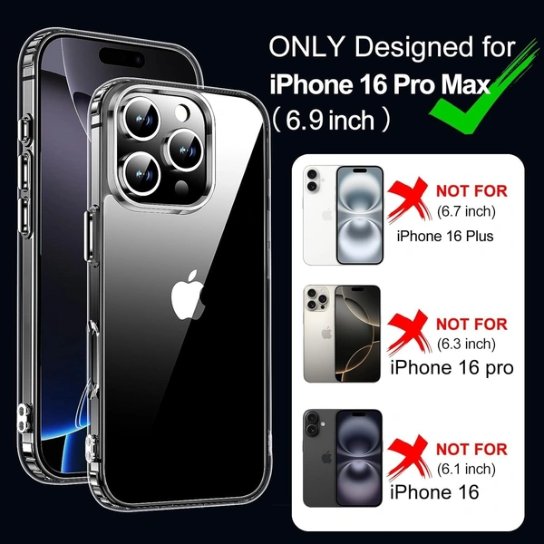 Generic  Clear Transparent Shockproof Scratch Resistant Protective Phone Soft Silicone Slim Cover for iPhone  11 To 16 Series(Transparent) - i Phone 16 Pro Max