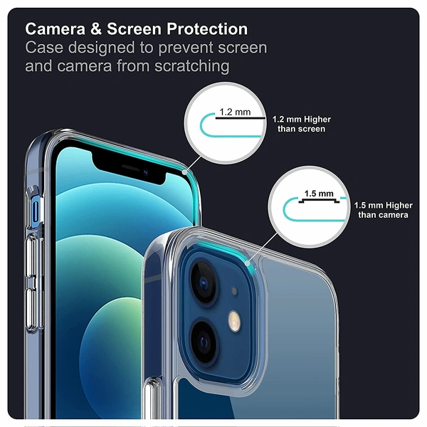 Generic  Clear Transparent Shockproof Scratch Resistant Protective Phone Soft Silicone Slim Cover for iPhone  11 To 16 Series(Transparent) - i Phone 12