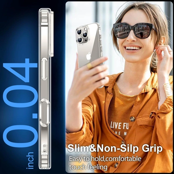 Generic  Clear Transparent Shockproof Scratch Resistant Protective Phone Soft Silicone Slim Cover for iPhone  11 To 16 Series(Transparent) - i Phone 16 Pro