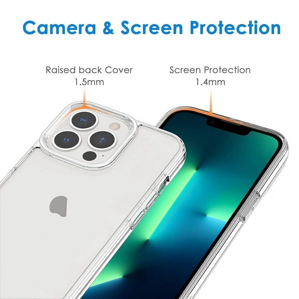 Generic  Clear Transparent Shockproof Scratch Resistant Protective Phone Soft Silicone Slim Cover for iPhone  11 To 16 Series(Transparent) - i phone 13 Pro