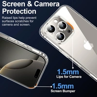 Generic  Clear Transparent Shockproof Scratch Resistant Protective Phone Soft Silicone Slim Cover for iPhone  11 To 16 Series(Transparent) - i Phone 16 Pro