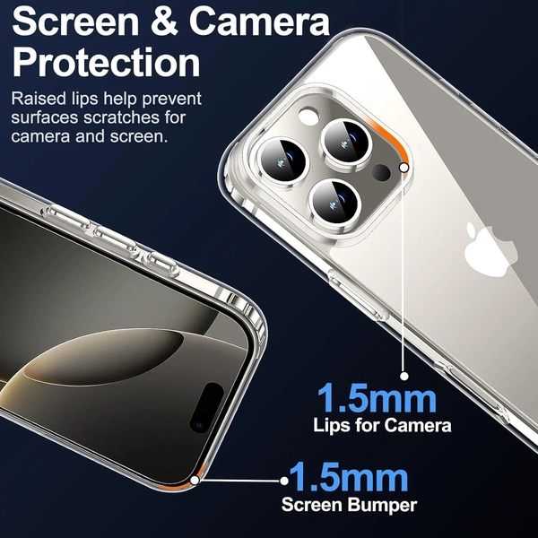 Generic  Clear Transparent Shockproof Scratch Resistant Protective Phone Soft Silicone Slim Cover for iPhone  11 To 16 Series(Transparent) - i Phone 16 Pro