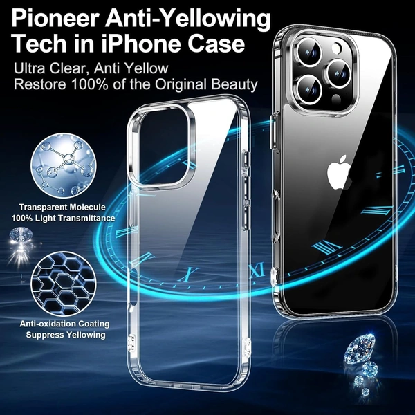 Generic  Clear Transparent Shockproof Scratch Resistant Protective Phone Soft Silicone Slim Cover for iPhone  11 To 16 Series(Transparent) - i Phone 16 Pro Max