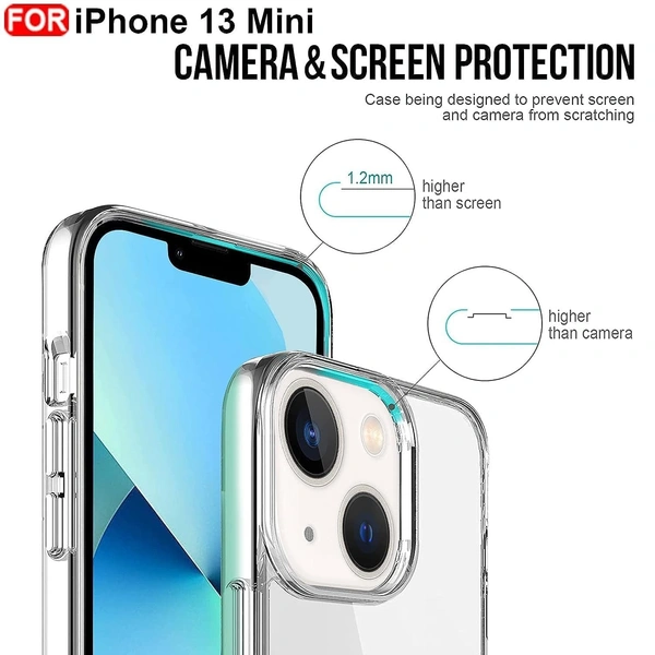 Generic  Clear Transparent Shockproof Scratch Resistant Protective Phone Soft Silicone Slim Cover for iPhone  11 To 16 Series(Transparent) - i phone 13 mini