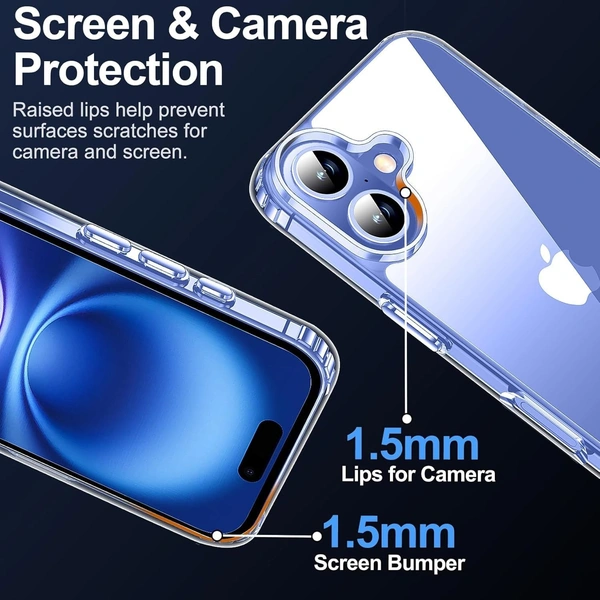 Generic  Clear Transparent Shockproof Scratch Resistant Protective Phone Soft Silicone Slim Cover for iPhone  11 To 16 Series(Transparent) - i Phone 16 Plus