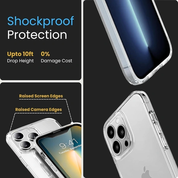 Generic  Clear Transparent Shockproof Scratch Resistant Protective Phone Soft Silicone Slim Cover for iPhone  11 To 16 Series(Transparent) - i phone 13 Pro Max