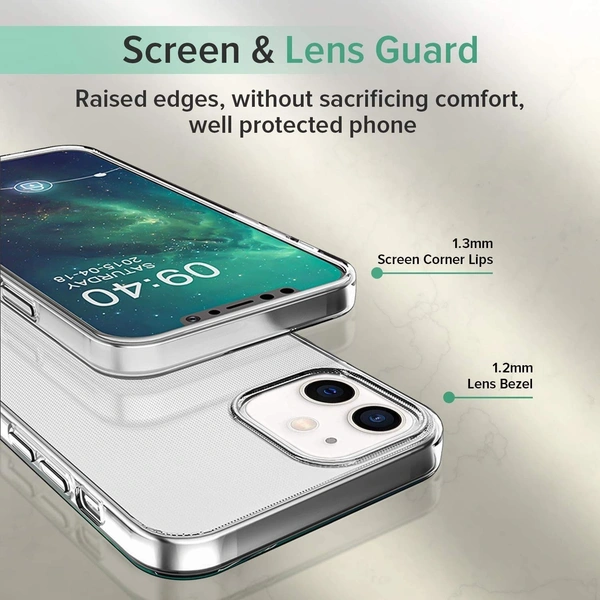 Generic  Clear Transparent Shockproof Scratch Resistant Protective Phone Soft Silicone Slim Cover for iPhone  11 To 16 Series(Transparent) - i Phone 12