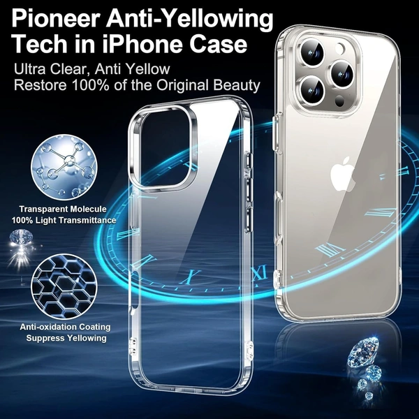 Generic  Clear Transparent Shockproof Scratch Resistant Protective Phone Soft Silicone Slim Cover for iPhone  11 To 16 Series(Transparent) - i Phone 16 Pro