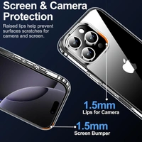 Generic  Clear Transparent Shockproof Scratch Resistant Protective Phone Soft Silicone Slim Cover for iPhone  11 To 16 Series(Transparent) - i Phone 16 Pro Max