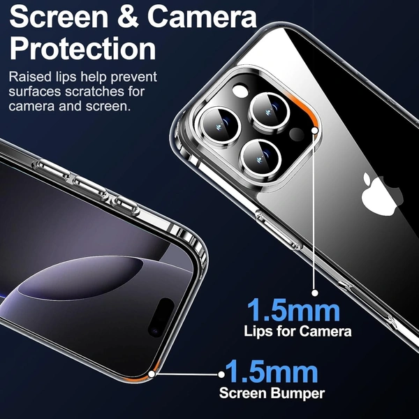 Generic  Clear Transparent Shockproof Scratch Resistant Protective Phone Soft Silicone Slim Cover for iPhone  11 To 16 Series(Transparent) - i Phone 16 Pro Max