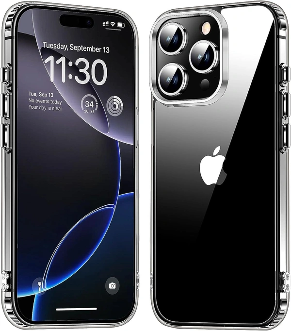 Generic  Clear Transparent Shockproof Scratch Resistant Protective Phone Soft Silicone Slim Cover for iPhone  11 To 16 Series(Transparent) - i Phone 16 Pro Max