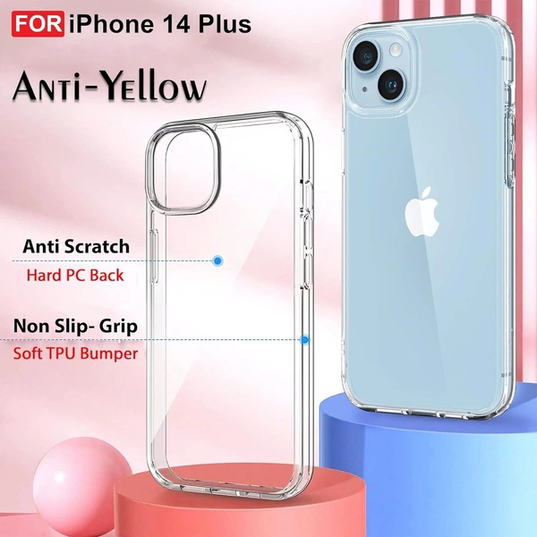 Generic  Clear Transparent Shockproof Scratch Resistant Protective Phone Soft Silicone Slim Cover for iPhone  11 To 16 Series(Transparent) - i phone 14 Plus