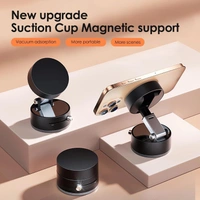 Vacuum Phone Holder  Magnetic Car Mobile Holder For Dashboard Vacuum Suction Phone Holder Mount Hand Free Magnetic Cell Phone Stand With Strong Grip Shockproof Suction Cup Mount For Car Gym Office Table - Black - Black