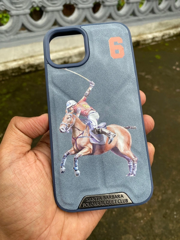 Generic  Santa Barbara U.S. Polo Assn. Horse Racing Design Phone Cover - Steel Blue  - i Phone 13, Steel Blue