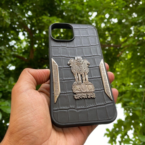 Generic  I Phone Indian National Emblem Lather For 10 To 16 Series - I Phone 13Pro