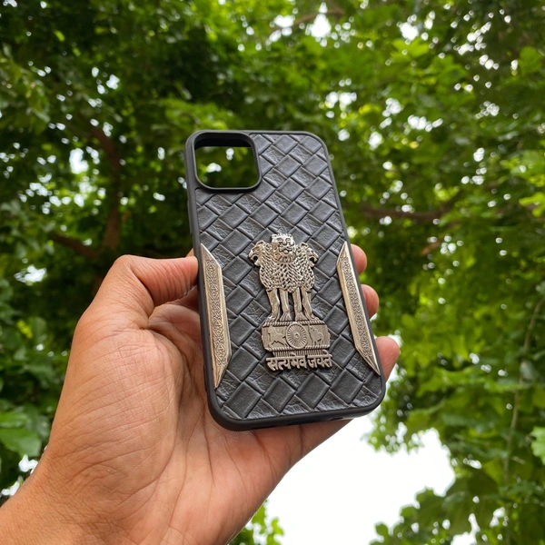 Generic  I Phone Indian National Emblem Lather For 10 To 16 Series - I Phone 12 Mini