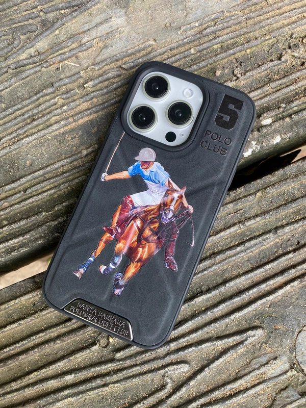 Generic  Santa Barbara U.S. Polo Assn. Horse Racing Design Phone Cover - Black  - i Phone 15 Pro Max, Black