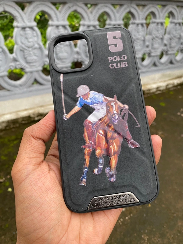 Generic  Santa Barbara U.S. Polo Assn. Horse Racing Design Phone Cover - Black  - i Phone 15 Plus, Black