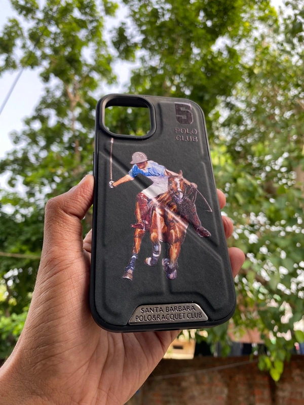 Generic  Santa Barbara U.S. Polo Assn. Horse Racing Design Phone Cover - Black  - i Phone 15 Plus, Black