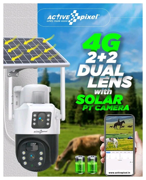 4G 2+2 DUEL LENS SOLAR CAMERA