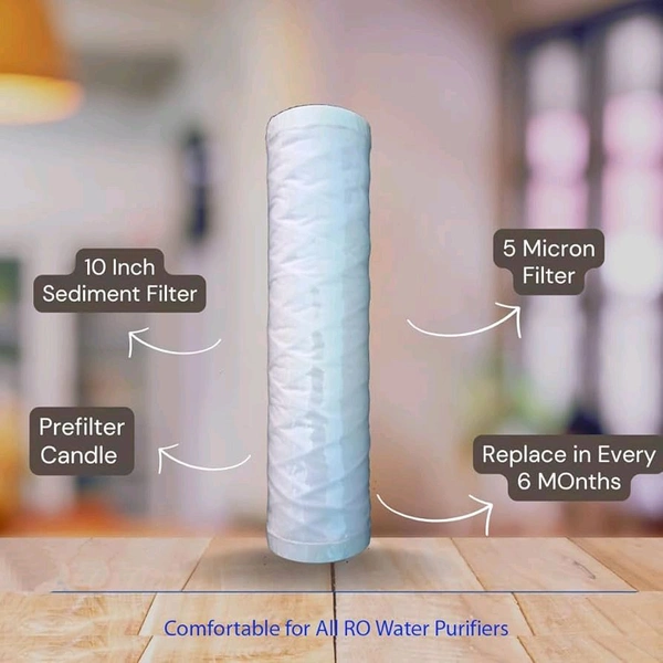 10 INCH WOUND FILTER CARTRIDGE | SUITABLE FOR  KENT PRE FILTER | SOLID WOUND FILTER CARTRIDGE 10" |SUITABLE FOR ALL WATER PURIFIER PRE FILTER | 5 MICRON THREADED WOUND FILTER | 10 INCH SEDIMENT FILTER CARTRIDGE | 10 INCH DUST FILTER CARTRIDGE | 5 MICRON DUST FILTER