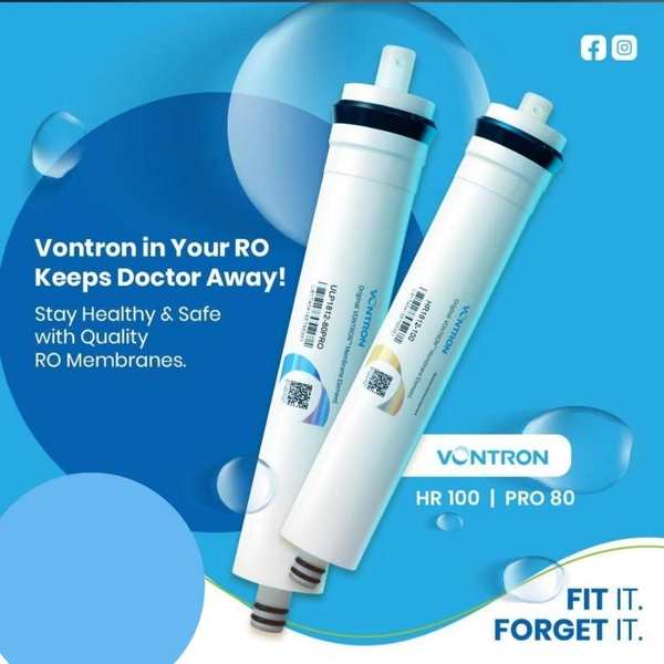 Vontron RO Membrane HR 100 | PRO 80 – Hi-Flow RO Filter Membrane (Works up to 2500 TDS)